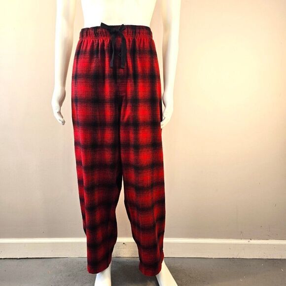 Mens Red Plaid Flannel Lounge Pajama Pants George Size 2XL - Picture 3 of 8